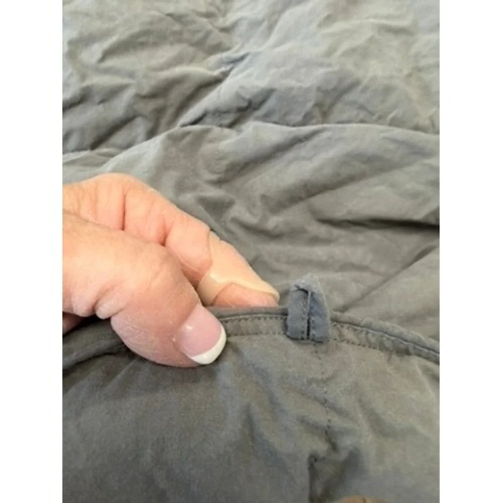 Gray Quilted Down Alternative Comforter Full Queen Box Stitch Bedding Gray